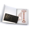 Natural rose quartz facial massager jade roller gua sha set